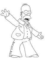 coloriage homer simpson en costume